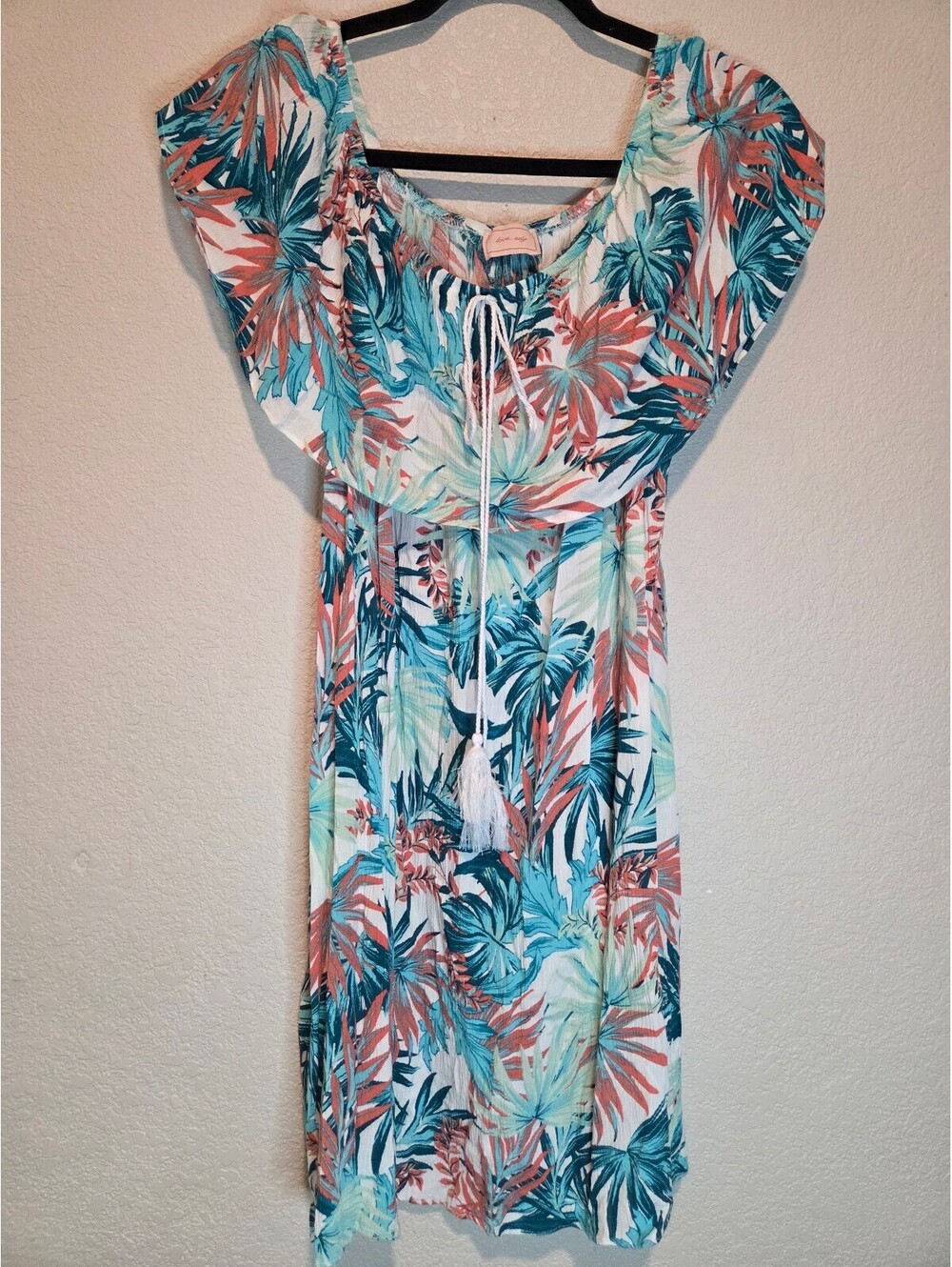 Love Ady Tropical Print Off-Shoulder Dress XL